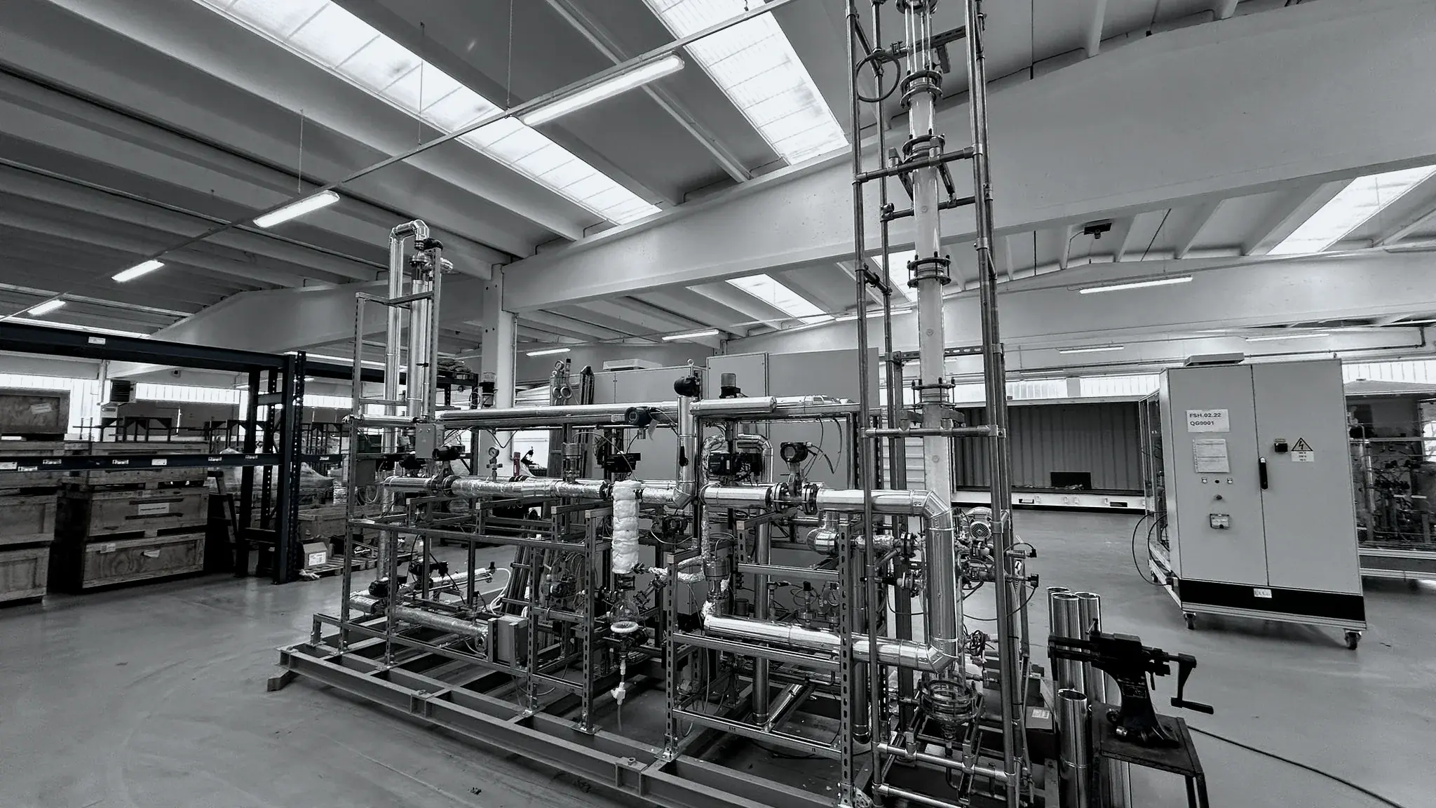 GigOuts-engineered sulfur burner gas analysis skid under fabrication